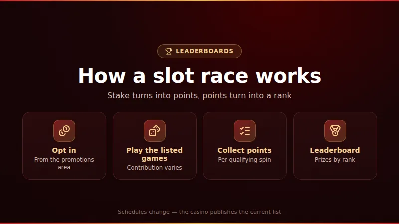 Royal Vegas tournament leaderboard concept with slot reels, a trophy and C$ turnover figures